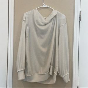 FREE PEOPLE WHITE OFF SHOULDER SWEATER